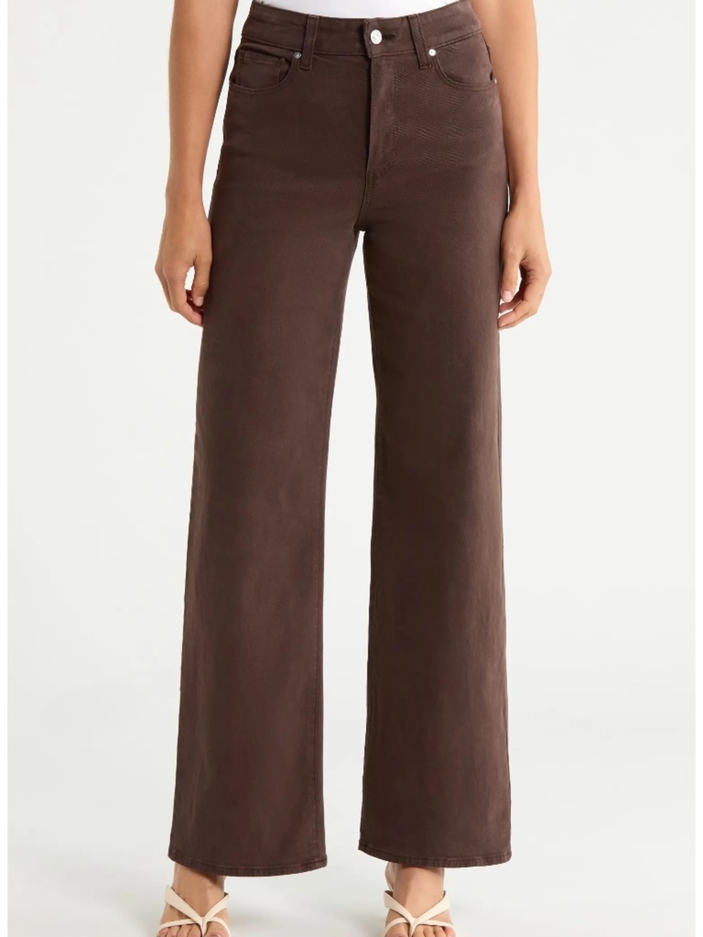 Paige Anessa High Rise Wide Leg - Rich Chocolate - Size 32